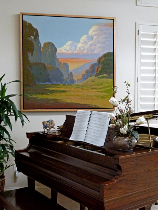 Landscape over piano
